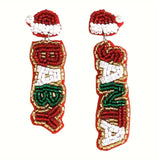 CHRISTMAS - Santa Baby or Jingle Bells Seed Bead Earrings