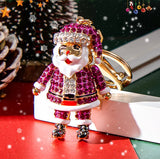 Christmas - Santa Rhinestone Keychain/Purse Charm (2 Color Options)