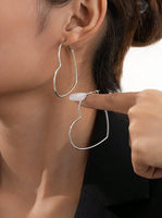 Heart Shaped Hoop Earrings (Available in Goldtone or Silvertone)
