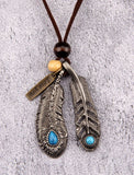 Boho - Feathers & Leather Necklace (2 Choices)