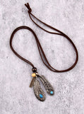Boho - Feathers & Leather Necklace (2 Choices)
