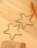Star Shaped Hoop Earrings (Available in Goldtone or Silvertone)