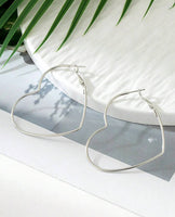 Heart Shaped Hoop Earrings (Available in Goldtone or Silvertone)