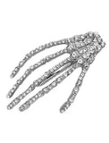 HALLOWEEN - 2 Rhinestone Skeleton Hands Hair Clips (2 Color Choices)
