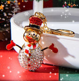 Christmas - Snowman Rhinestone Keychain/Purse Charm (3 Color Options)