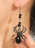 Halloween Beaded Spider Stretch Bracelet with Coordinating Earrings