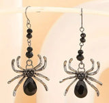 Halloween Beaded Spider Stretch Bracelet with Coordinating Earrings
