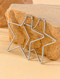 Star Shaped Hoop Earrings (Available in Goldtone or Silvertone)