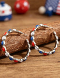 Patriotic Western Stones Hoop Earrings