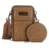 Montana West Studded Cell Phone Crossbody with Coin Purse (5 Color Choices)