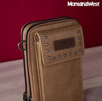 Montana West Studded Cell Phone Crossbody with Coin Purse (5 Color Choices)