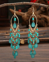 Elegant Bohemian Long Drop Earrings (5 Color Choices)