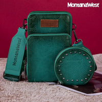 Montana West Studded Cell Phone Crossbody with Coin Purse (5 Color Choices)