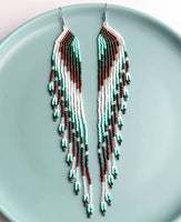 Gradient Bohemian Long Beaded Tassel Earrings (6 Color Choices)