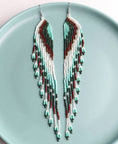 Gradient Bohemian Long Beaded Tassel Earrings (6 Color Choices)