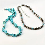 Western Turquoise & Navajo Pearl Necklaces with Coordinating Earrings