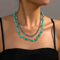 Western Turquoise & Navajo Pearl Necklaces with Coordinating Earrings