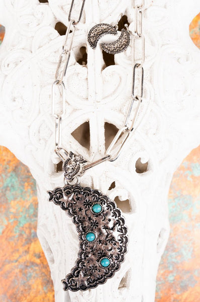 Western Under the Crescent Moon Necklace Set