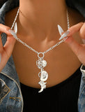 Western - Charms Necklace with Matching Earrings (Gold or Silver)