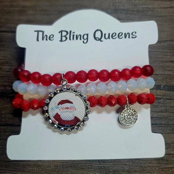 Christmas - Santa Stack Bracelets with Charms