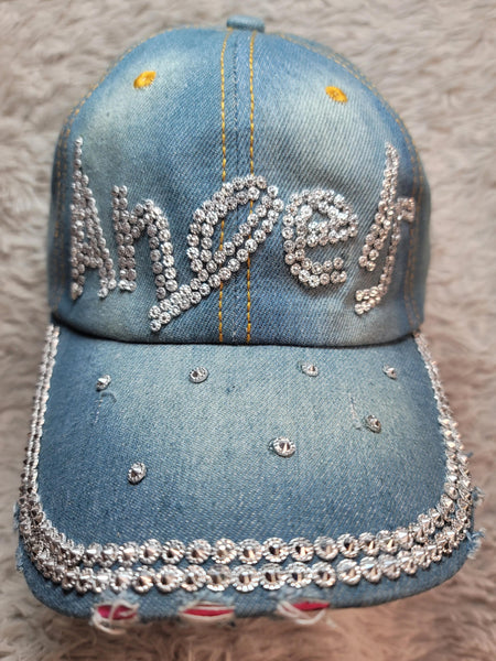 CLEARANCE "Angels" Studded Denim Ball Cap