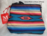 Montana West Aztec Canvas Crossbody ** Black/Turquoise