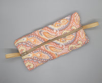 Handmade - Quilted Cream & Peach Pouch/Makeup Bag