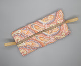 Handmade - Quilted Cream & Peach Pouch/Makeup Bag