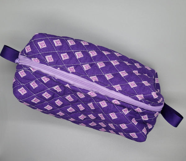 Handmade - Quilted Purple Makeup Bag