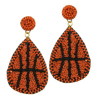 Basketball Seed Bead Earrings
