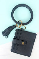 CLEARANCE Black Bangle Keychain with Wallet/ID Holder