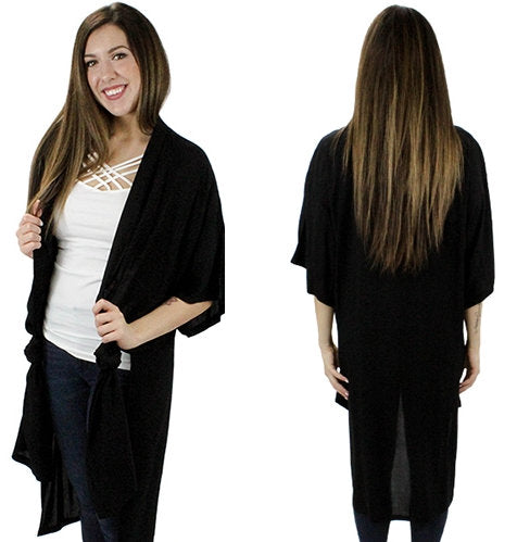 Solid Black Duster - One Size