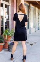 CLEARANCE - Black Throw Back Dress - Last 1