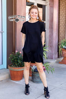 CLEARANCE - Black Throw Back Dress - Last 1