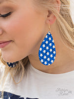 Blue Glitter Star Spangles & Sparkling Drop Earrings