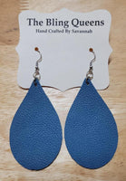 Teardrop Geniune Leather Earrings