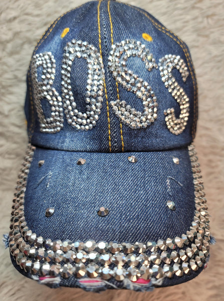 CLEARANCE "Boss" Studded Denim Ball Cap