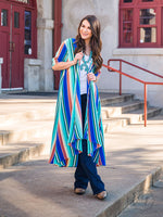 CLEARANCE - Blues Vertical Stripe Duster