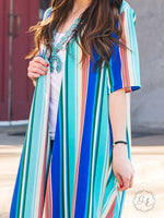 CLEARANCE - Blues Vertical Stripe Duster