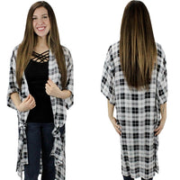 White Buffalo Plaid Duster - One Size