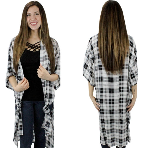 White Buffalo Plaid Duster - One Size