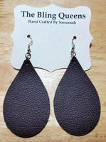 Teardrop Geniune Leather Earrings