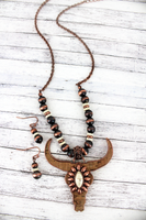 Coppertone Steer Necklace Set