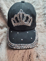 CLEARANCE - "Crown" Studded Black Ball Cap