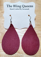 Teardrop Geniune Leather Earrings