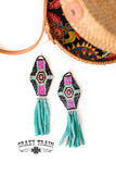 Dusty Trail Earrings ** PINK/TURQUOISE