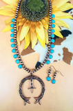 Turquoise Eagle Lake Naja Necklace & Earring Set (Available in 2 Colors)