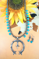 Turquoise Eagle Lake Naja Necklace & Earring Set (Available in 2 Colors)