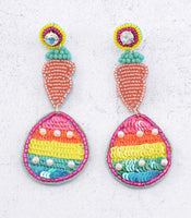 Easter Egg/Carrot Seed Bead Earrings