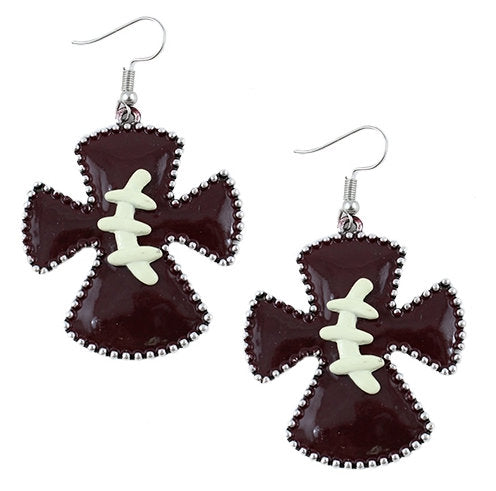 Football Cross Earrings